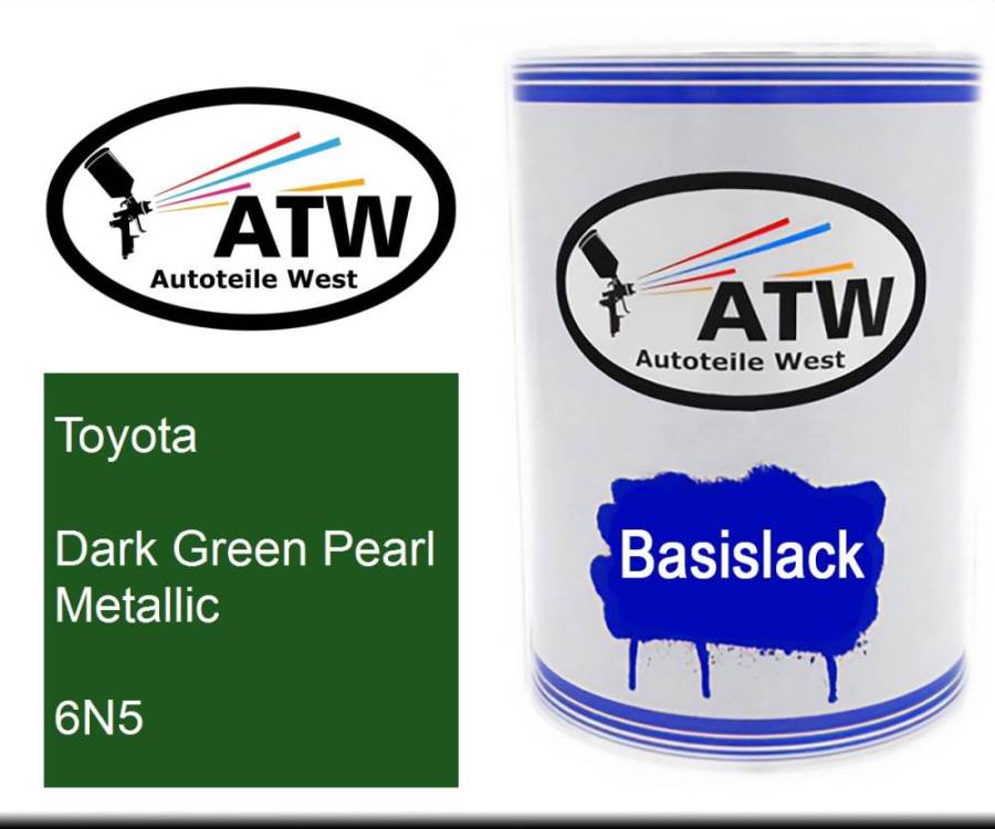 Toyota, Dark Green Pearl Metallic, 6N5: 500ml Lackdose, von ATW Autoteile West.